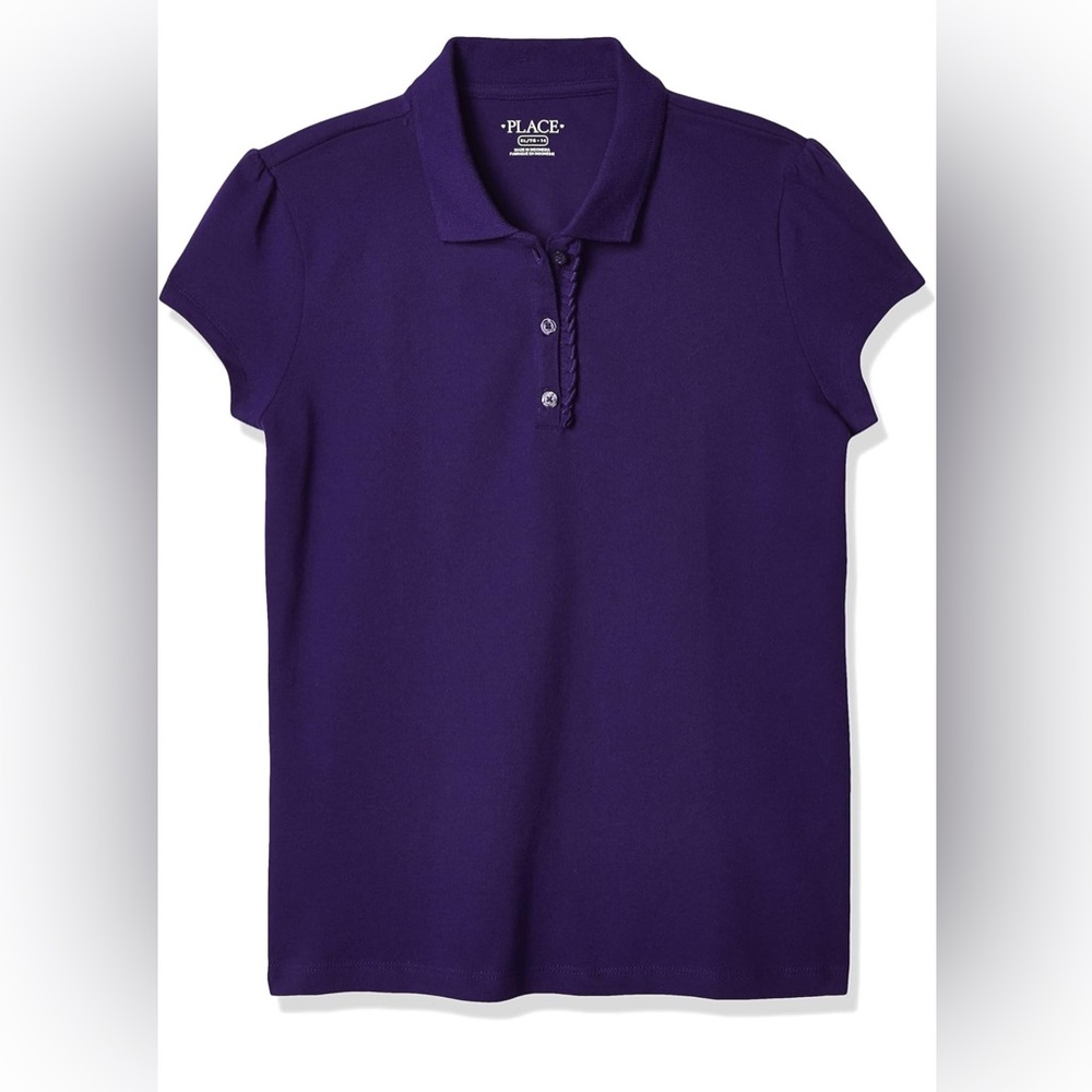 The Children's Place Polo Shirt Purple Girls Size XL 14 NWT